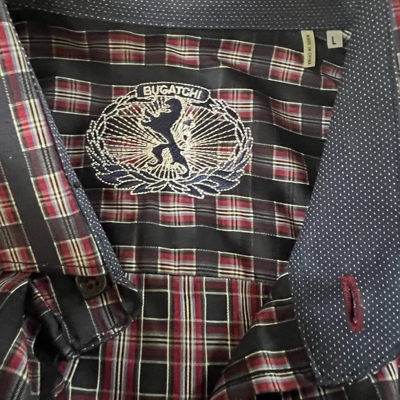 Bugatchi shaped fit men’s size L. shirt in midnight  100% cotton   nwt - Picture 3 of 7